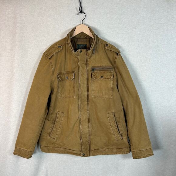 Bass Mens Canvas Trucker Jacket SIze XXL Quilted Lined Military Field Utility - Picture 1 of 11